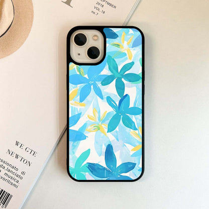 Aqua Petal Splash Glass Case