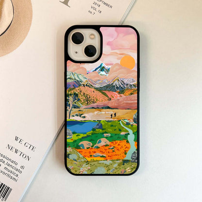 Soft Sky with Lilac Glass Case