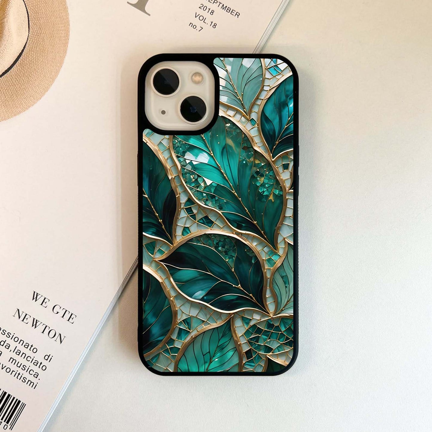 Emerald Leaf Glass Glass Case