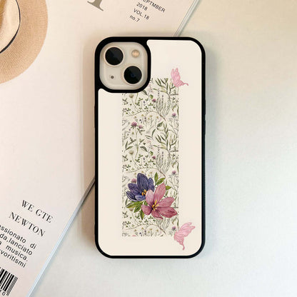 Botanical with Butterflies Glass Case