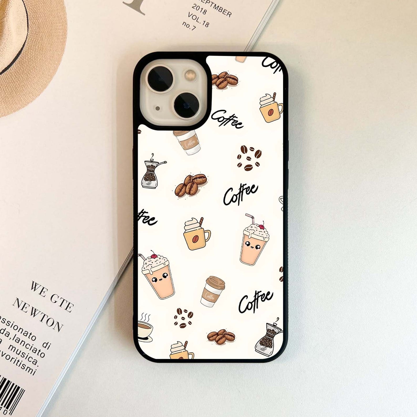 Coffe Cafe Pattern Glass Case