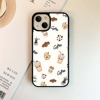 Coffe Cafe Pattern Glass Case