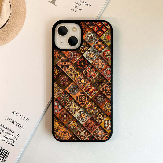 Orange Decorative Tiles Glass Case