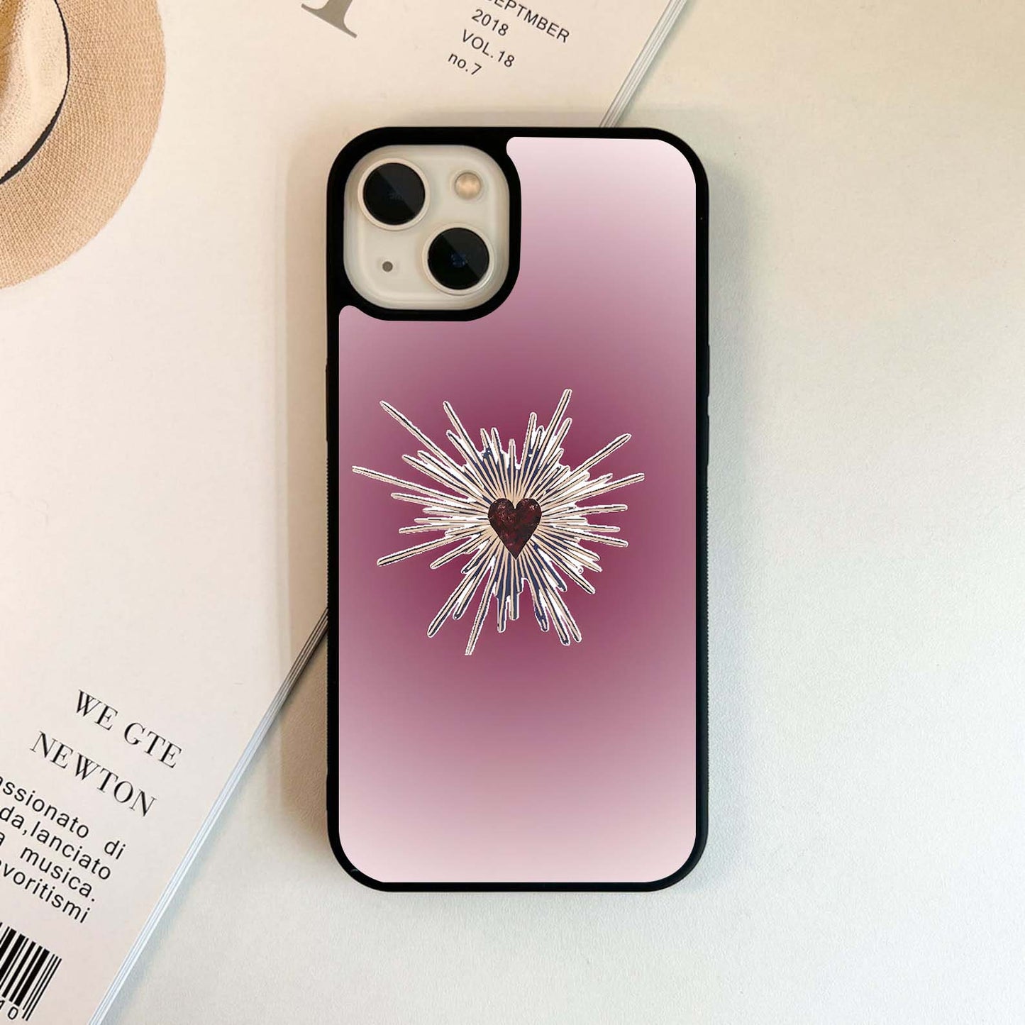 Radiant Heart with Rays Glass Case