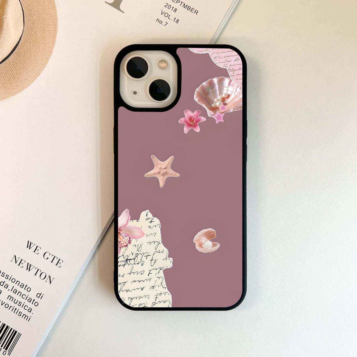 Seashell Pink Letters Glass Case