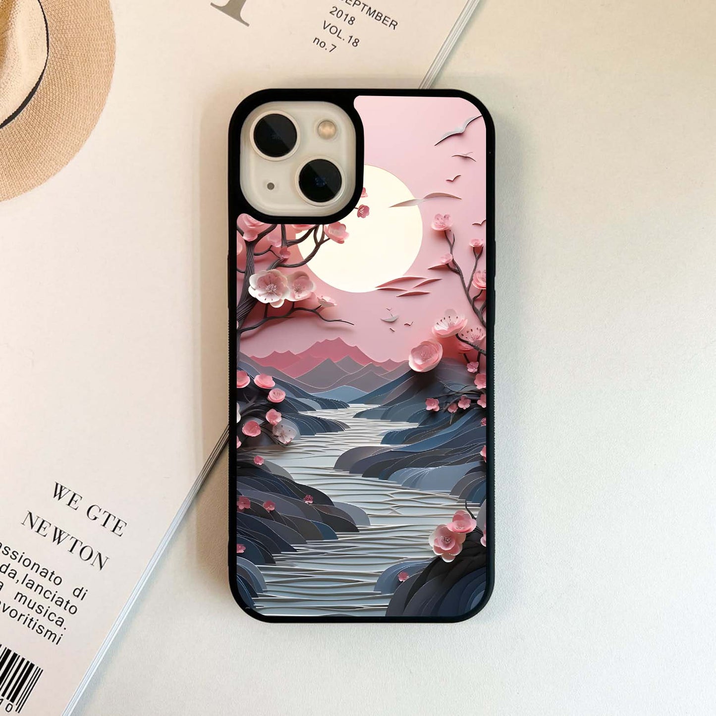 Moonlit Blossom River Glass Case