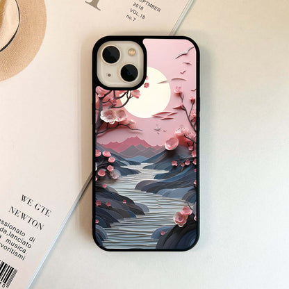 Moonlit Blossom River Glass Case