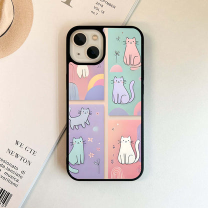 Cute Kitty Pastel Glass Glass Case