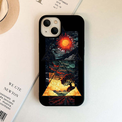 Scenery Under Triangle Glass Case