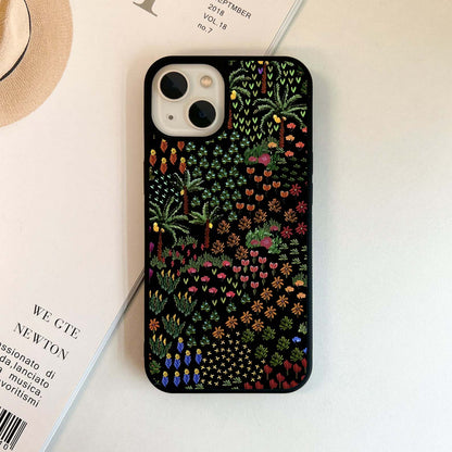 Dense botanical pattern Glass Case