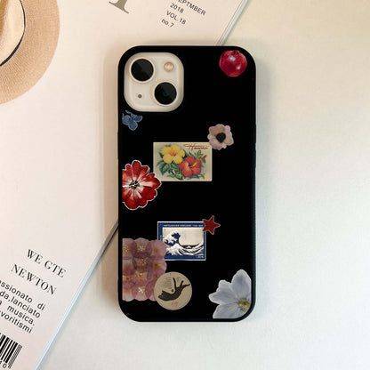 Retro Island Stamps Glass Case