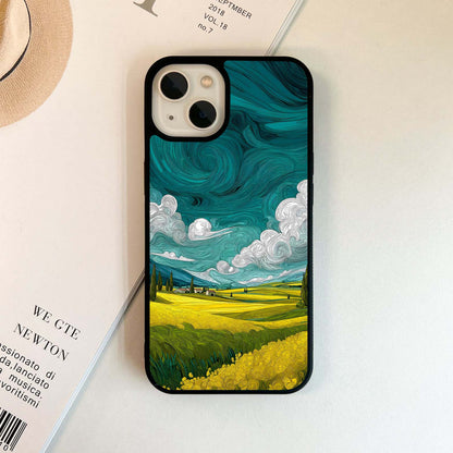 Yellow Van Gogh Style Glass Case