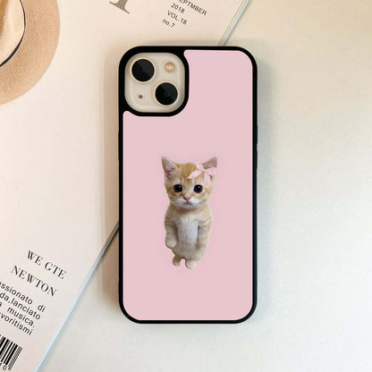 Innocent Cat With Pink Background Glass Case