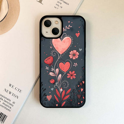 Romantic Garden Hearts Glass Case