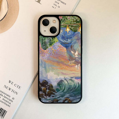 Celestial Doves Stars Glass Case