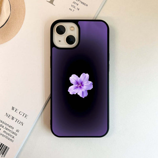 Flower on soft Violet Gradient Glass Case