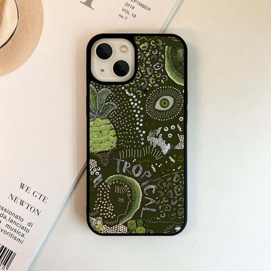 Green Tropical Glass Case
