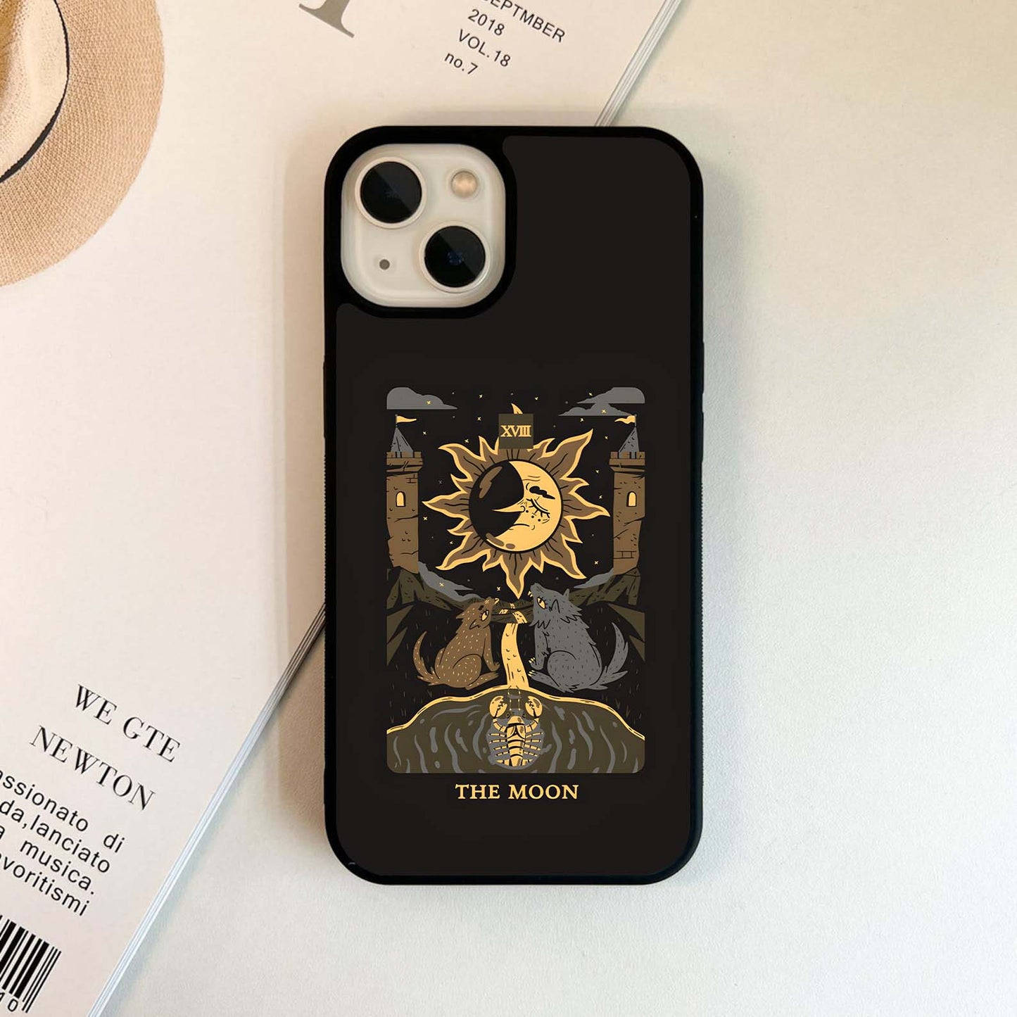 Tarot-style moon Glass Case