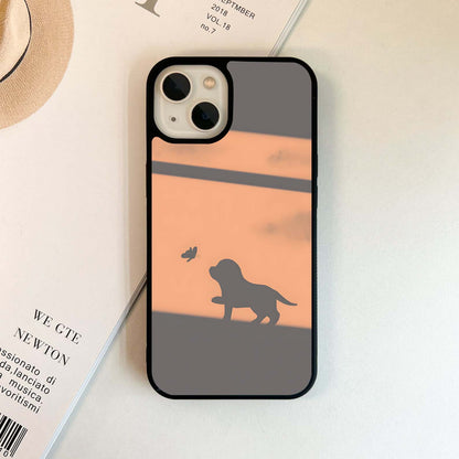 Puppy Shadow Art Glass Case