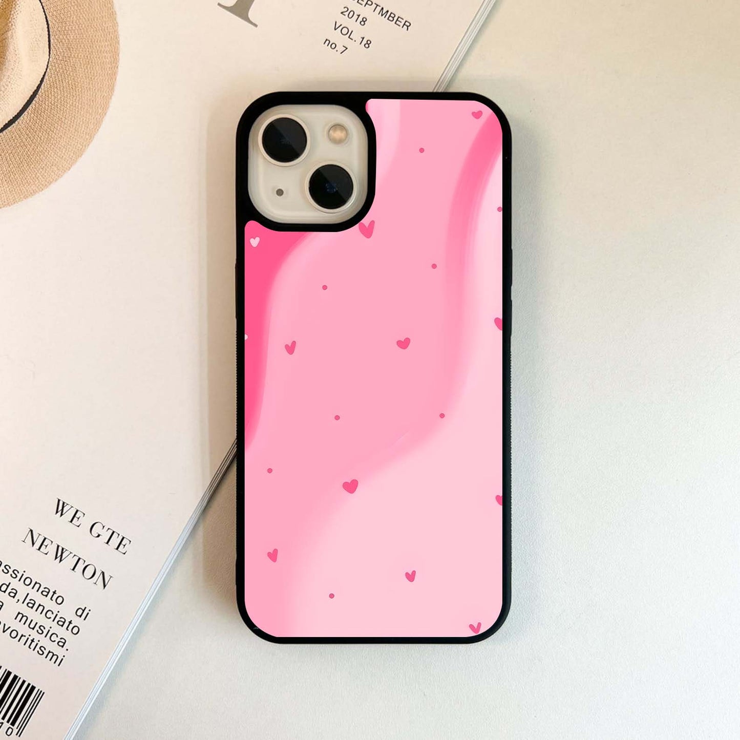 Pink Sweet Waving Glass Case