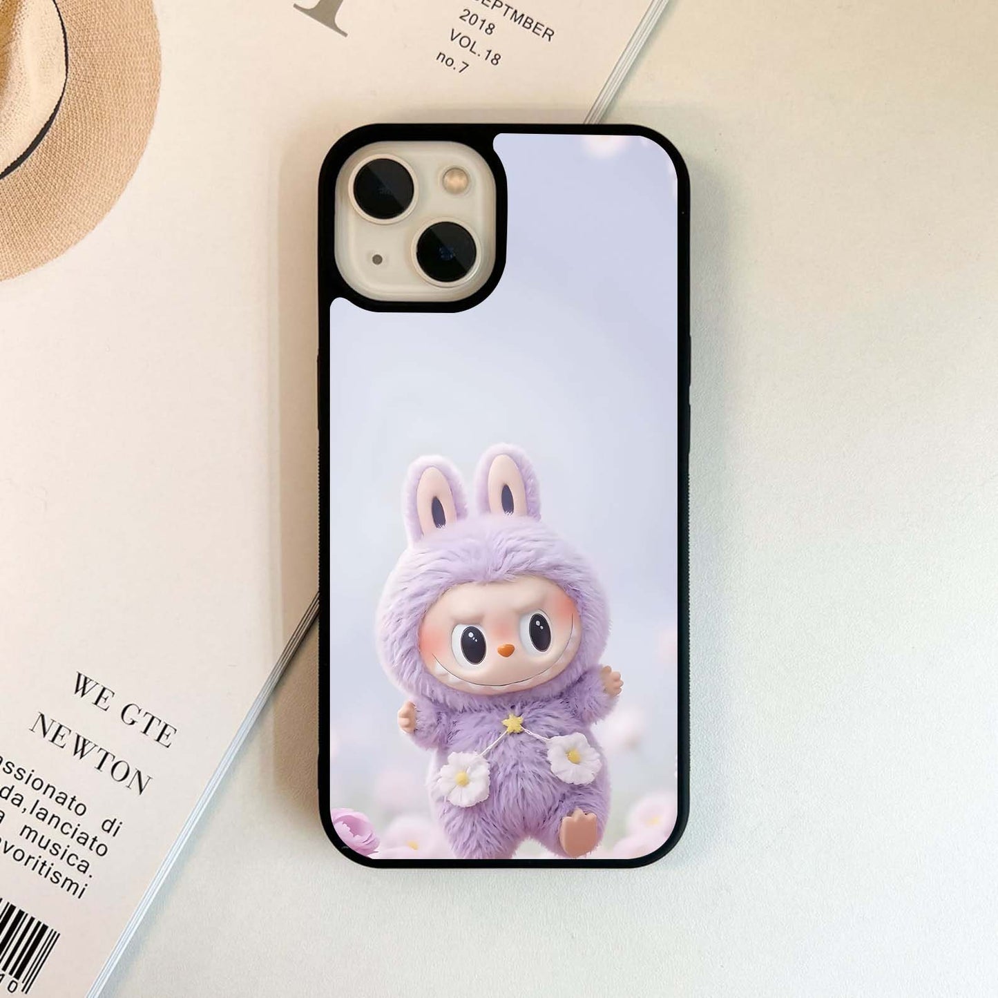 Floral Labubu Glass Case