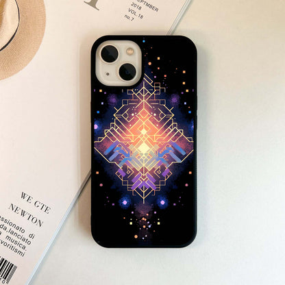 Neon Prism Geometry Glass Case