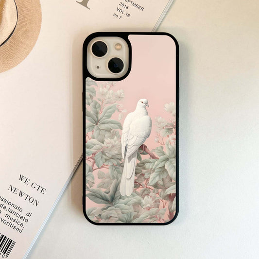 Elegant White Dove Glass Case