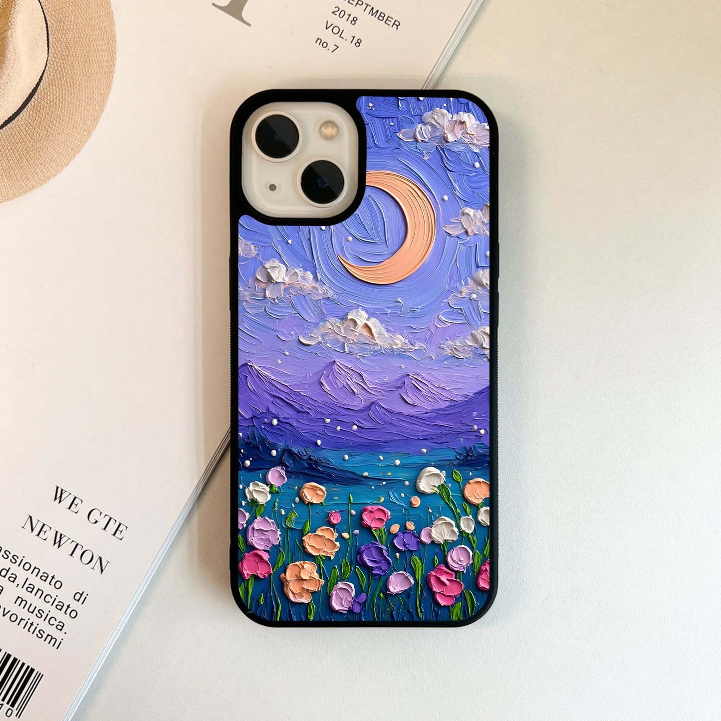 Purple Crescent Moon Glass Case