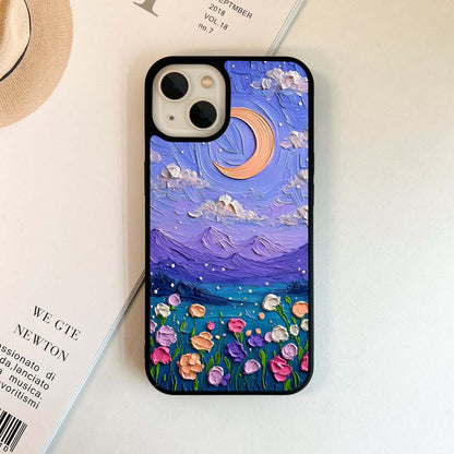 Purple Crescent Moon Glass Case