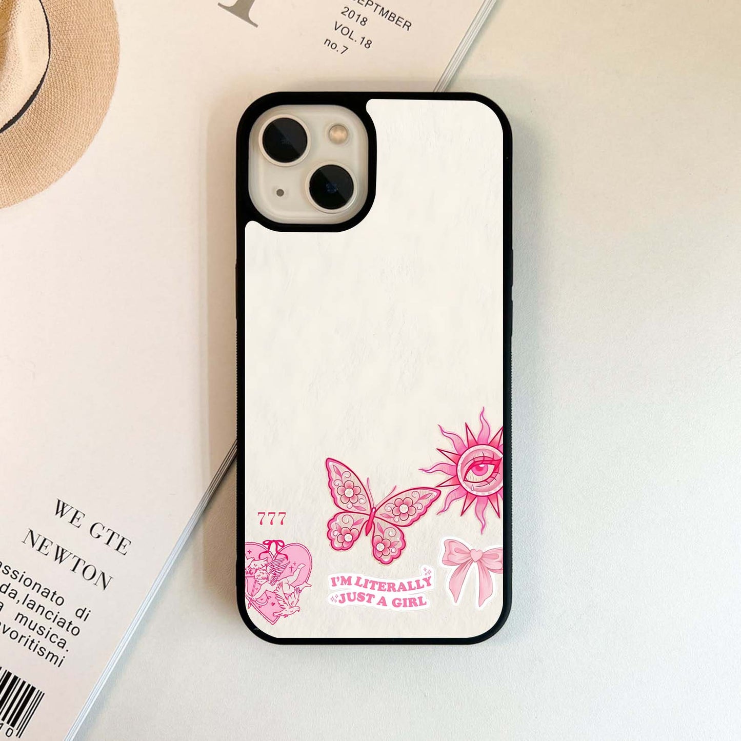 Girly Sticker Collage Glass Case