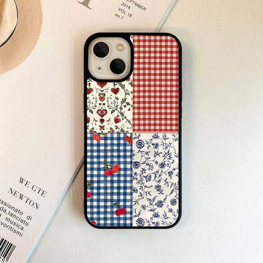 Vintage Red Hearts Glass Case