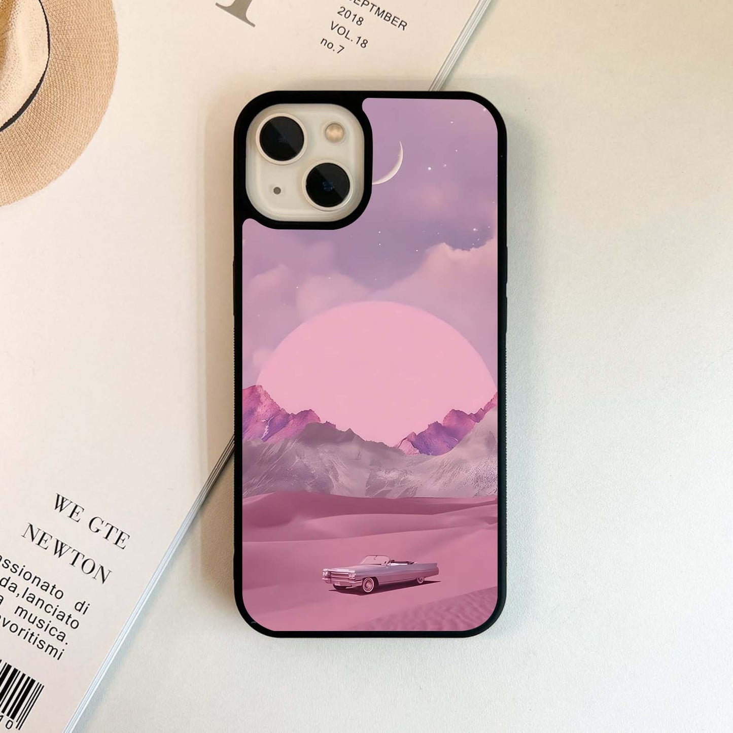 Alone Car Scenery Glass Case