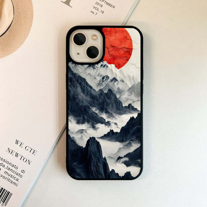 Digital Art Mountain Glass Case