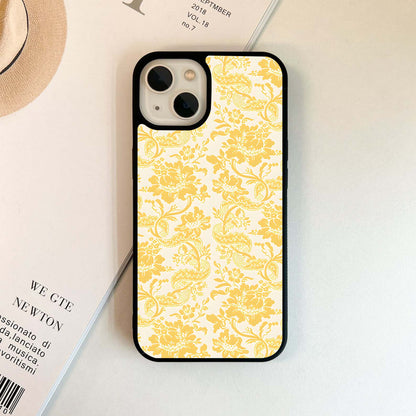Golden Blossom Pattern Glass Case