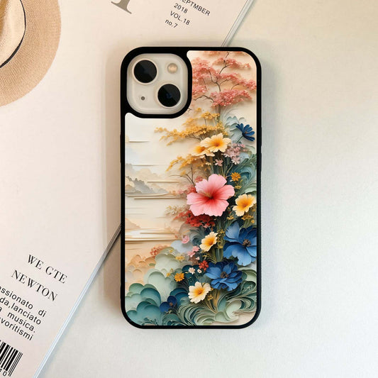 Botanical Hibiscus Scenery Glass Case