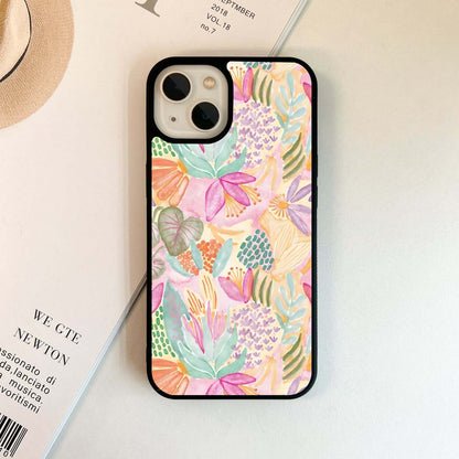 Watercolor Floral Bright Glass Case