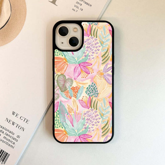 Watercolor Floral Bright Glass Case