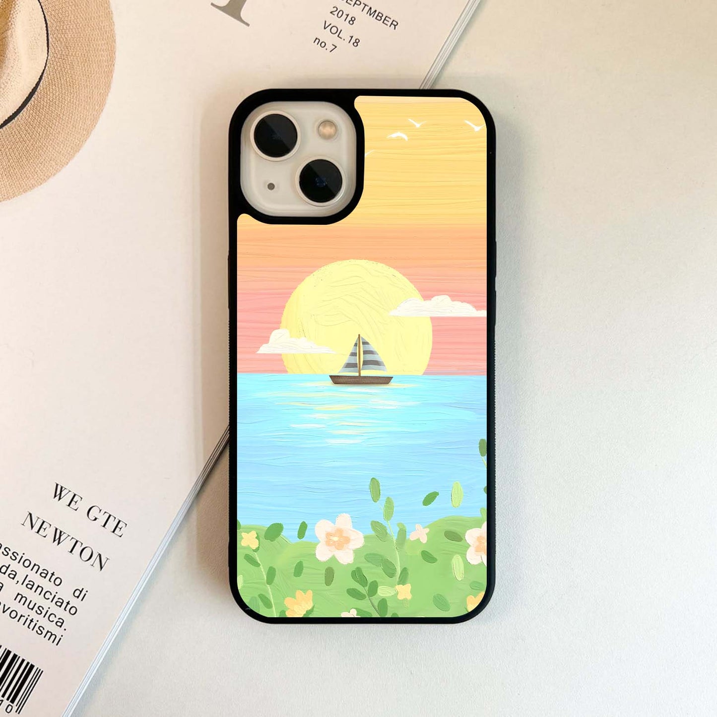 Sailboat at Sunset Glass Case