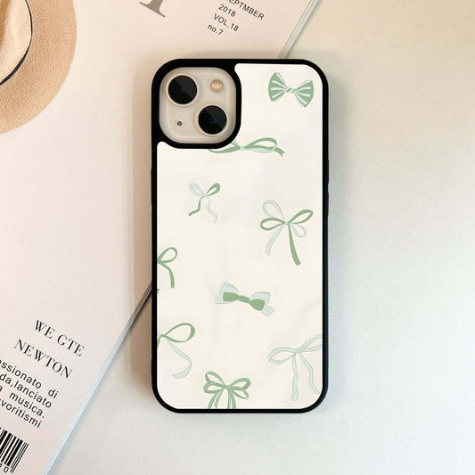 Green Ribbon Pattern Glass Case