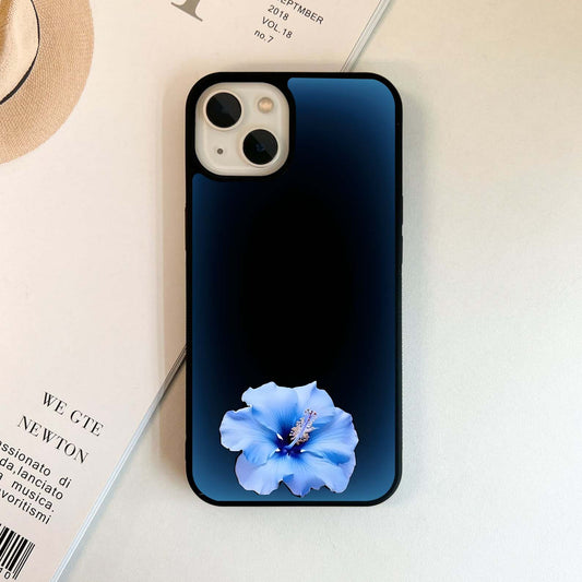 Hibiscus Flower blue glow Glass Case