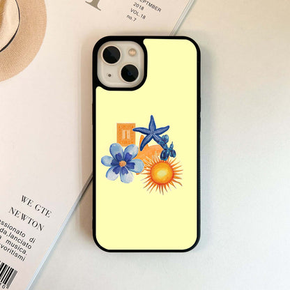 Yellow background Stamps Glass Case