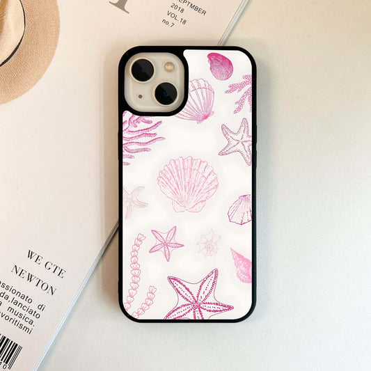 Pink Shell Outline Glass Case