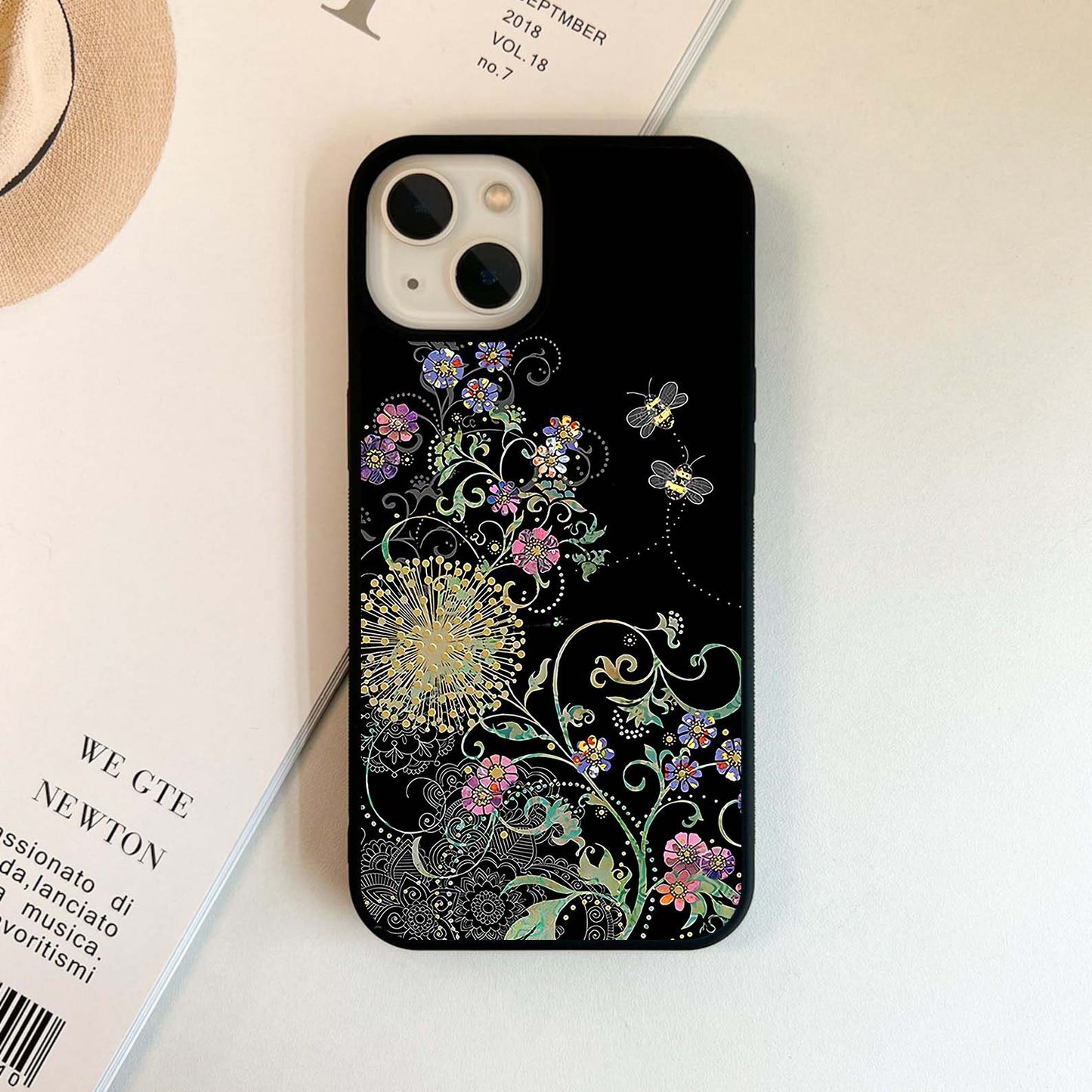 Midnight Garden with Bees Glass Case