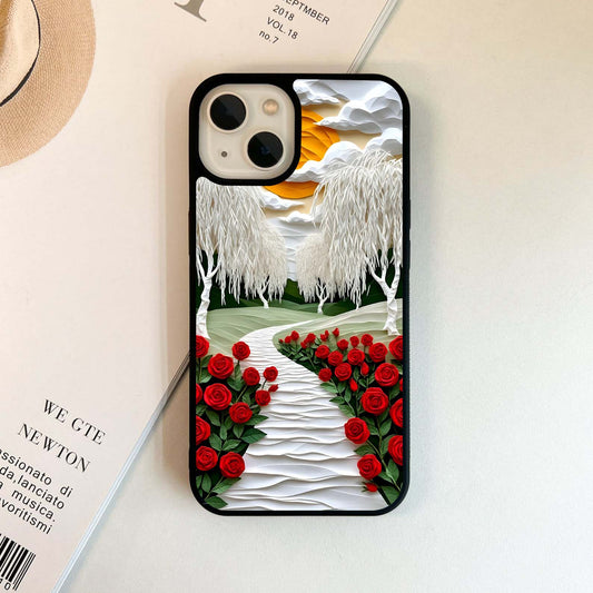 Sunlit Rose Path Glass Case