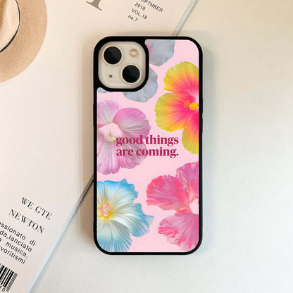 Multi Hibiscus Positivity Glass Case