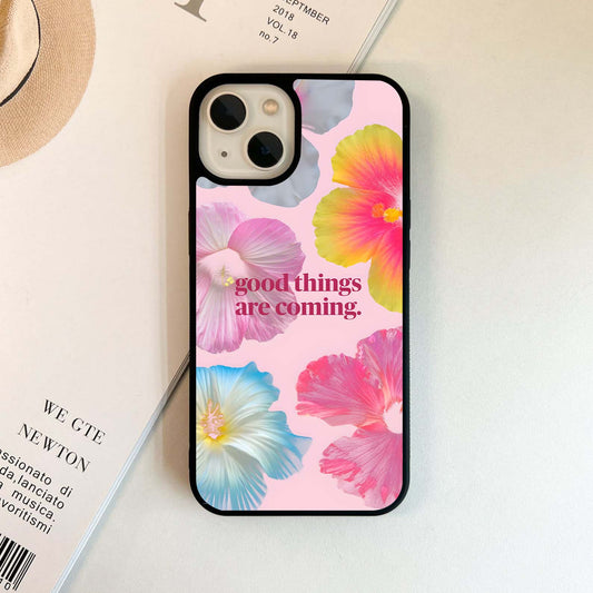 Multi Hibiscus Positivity Glass Case