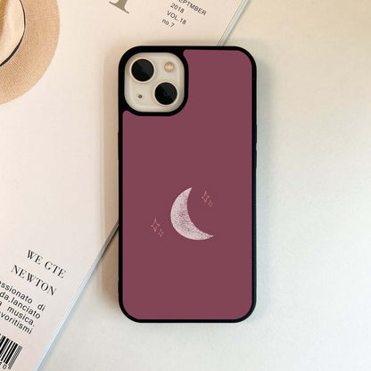 Half Texture Moon Glass Case