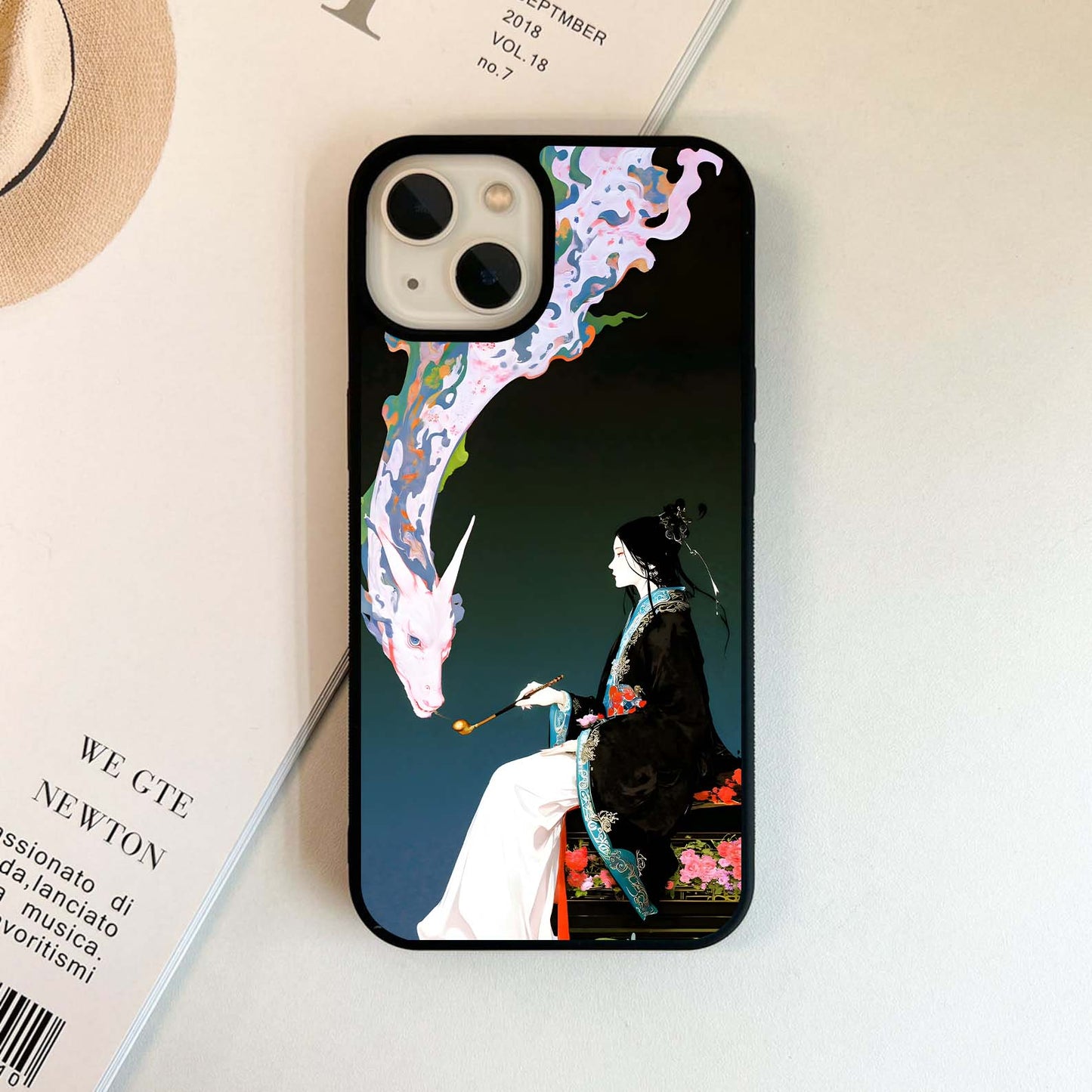 Samurai With Dragon Glass Case