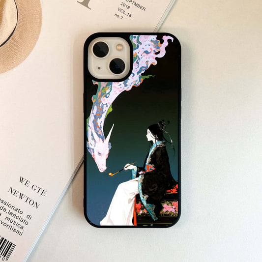 Samurai With Dragon Glass Case