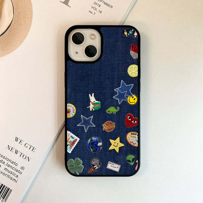 Patchwork Denim Delight Glass Case